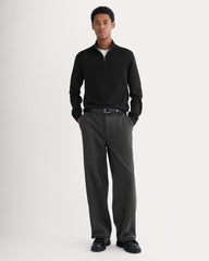 Cashmere Quarter Zip Sweater | Black