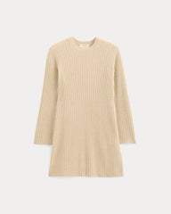 Cashmere Long-Sleeve Mini Dress | Heather Light Camel