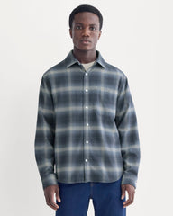 Brushed Flannel Shirt | Blue Ombre Plaid