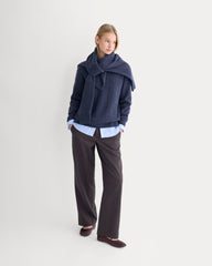 Cashmere Herringbone Sweater | Indigo