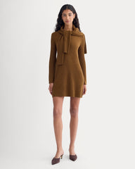 Cashmere Long-Sleeve Mini Dress | Heathered Toffee