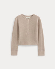 Boxy Henley in Cozy Waffle | Heathered Oatmeal