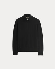 Cashmere Quarter Zip Sweater | Black