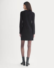 Cashmere Long-Sleeve Mini Dress | Black