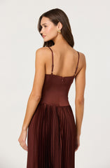 Elyssa Satin Midi Dress