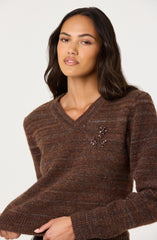 Dasia Embellished V-neck Sweater