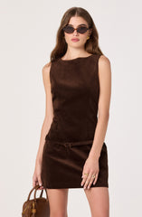 Corduroy Belted Mini Dress