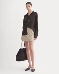 Cashmere Button-Up Shirt | Dark Chocolate