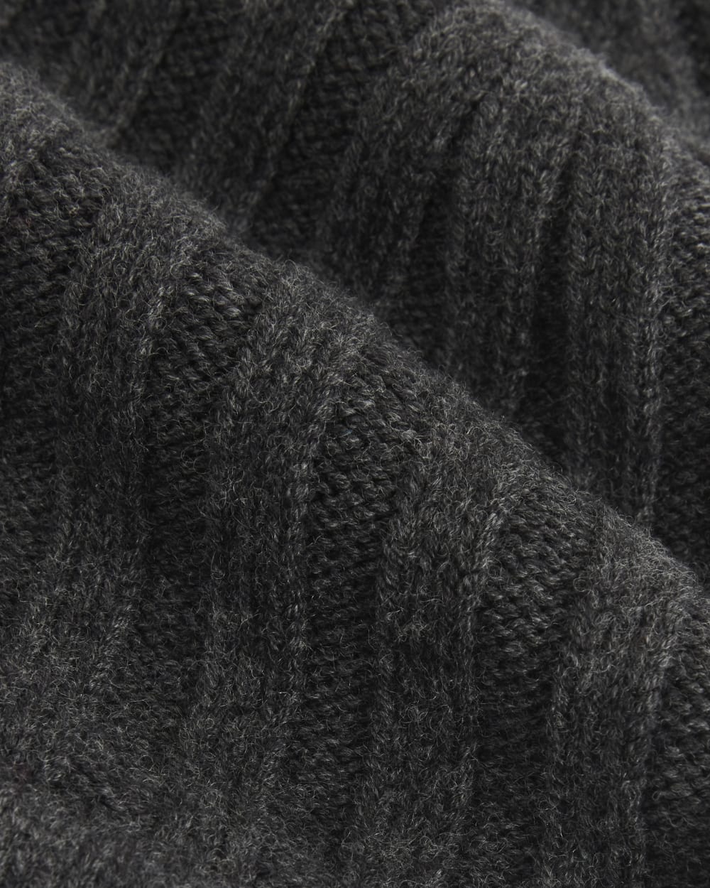 Chunky Ribbed Beanie | Heathered Soot