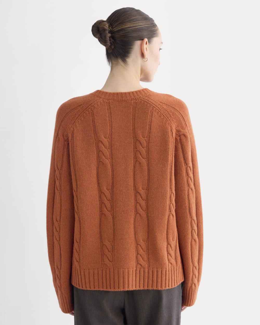 Cable Cardigan in Extrafine Luxe Merino | Rust Heather