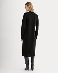 Cashmere Polo Midi Dress | Black