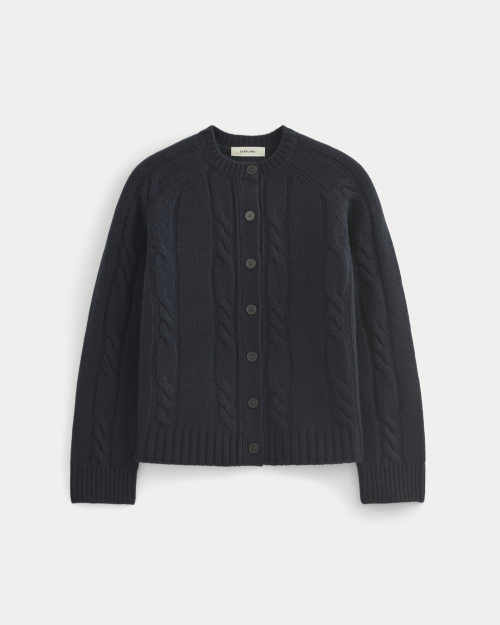 Cable Cardigan in Extrafine Luxe Merino | Navy