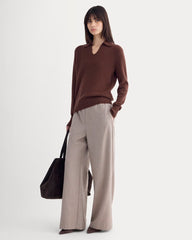 Cashmere Polo Sweater | Dark Mahogany