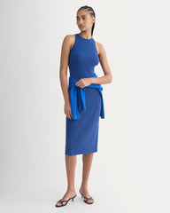 Cutaway Ribbed Midi Dress | Estate Blue