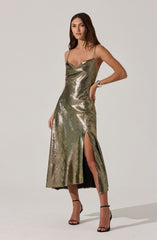 Gaia Metallic Midi Dress
