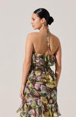 Elena Floral Halter Maxi Dress