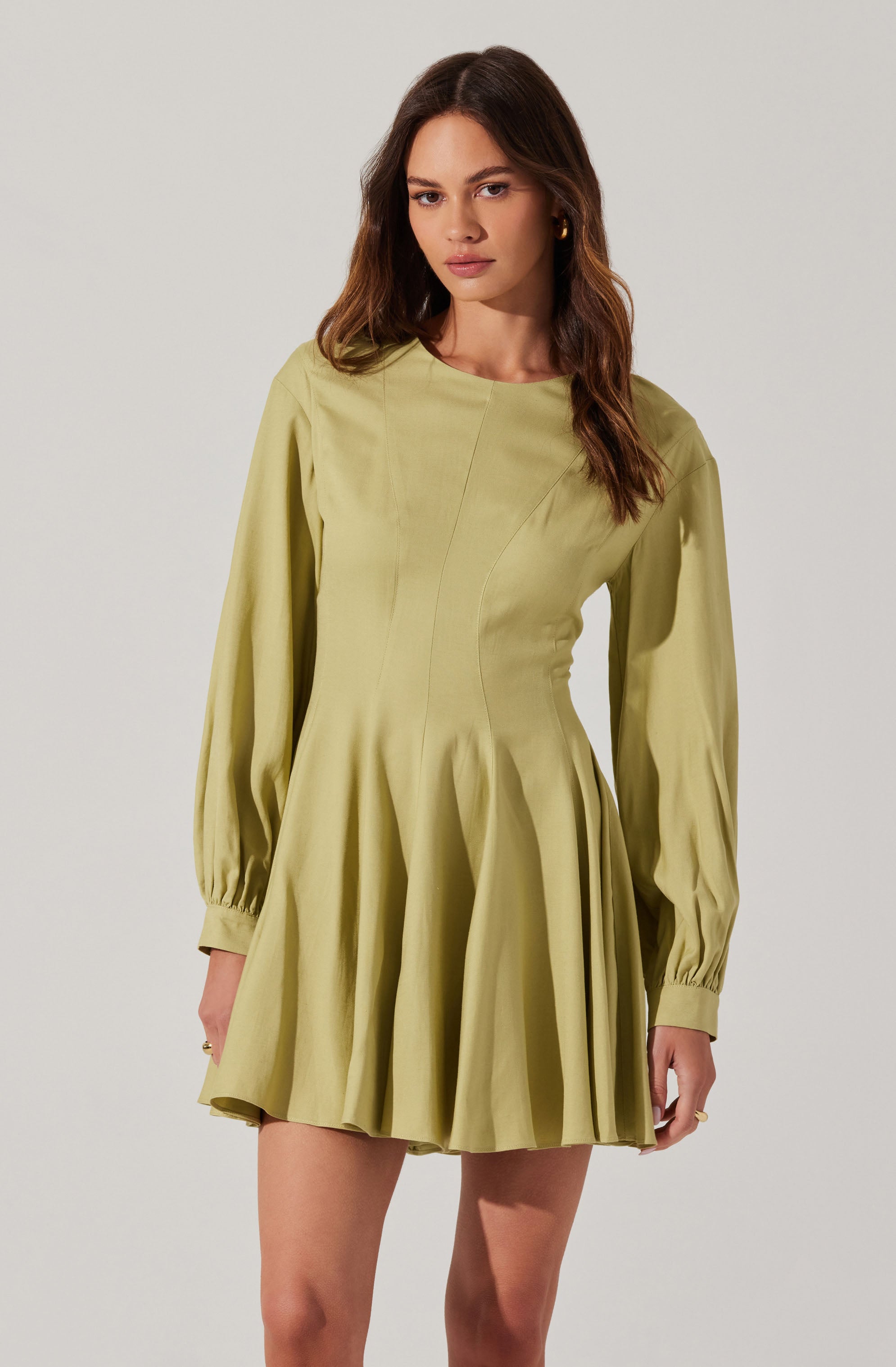 Elowyn Linen Blend Skater Dress