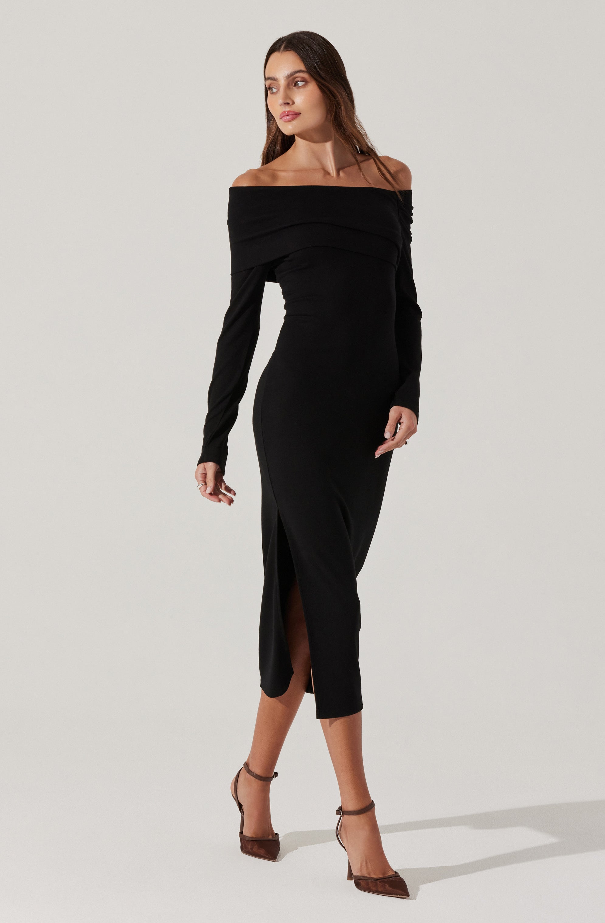 Jada Off Shoulder Midi Dress
