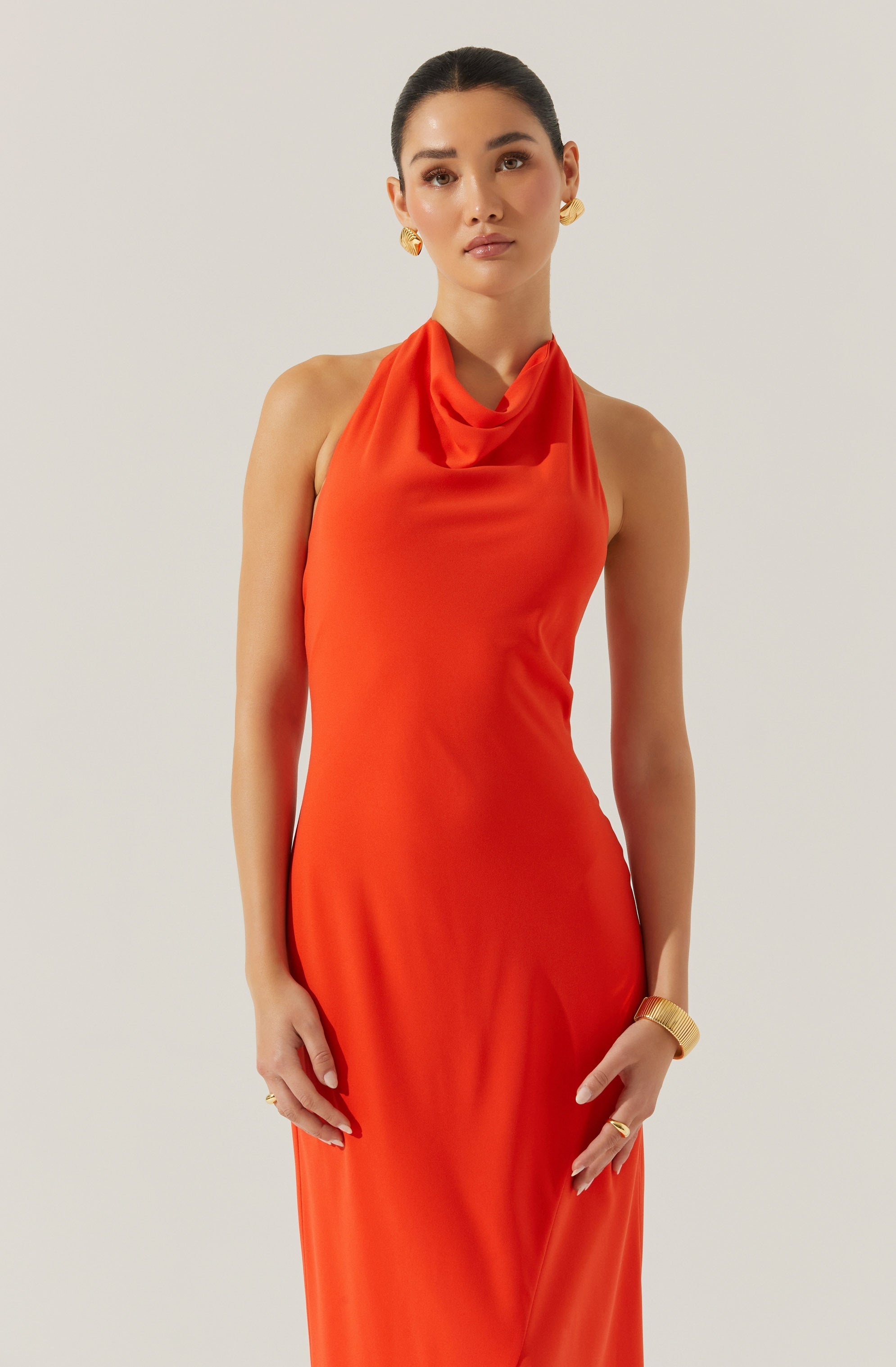 Dalisay Cowl Neck Halter Dress