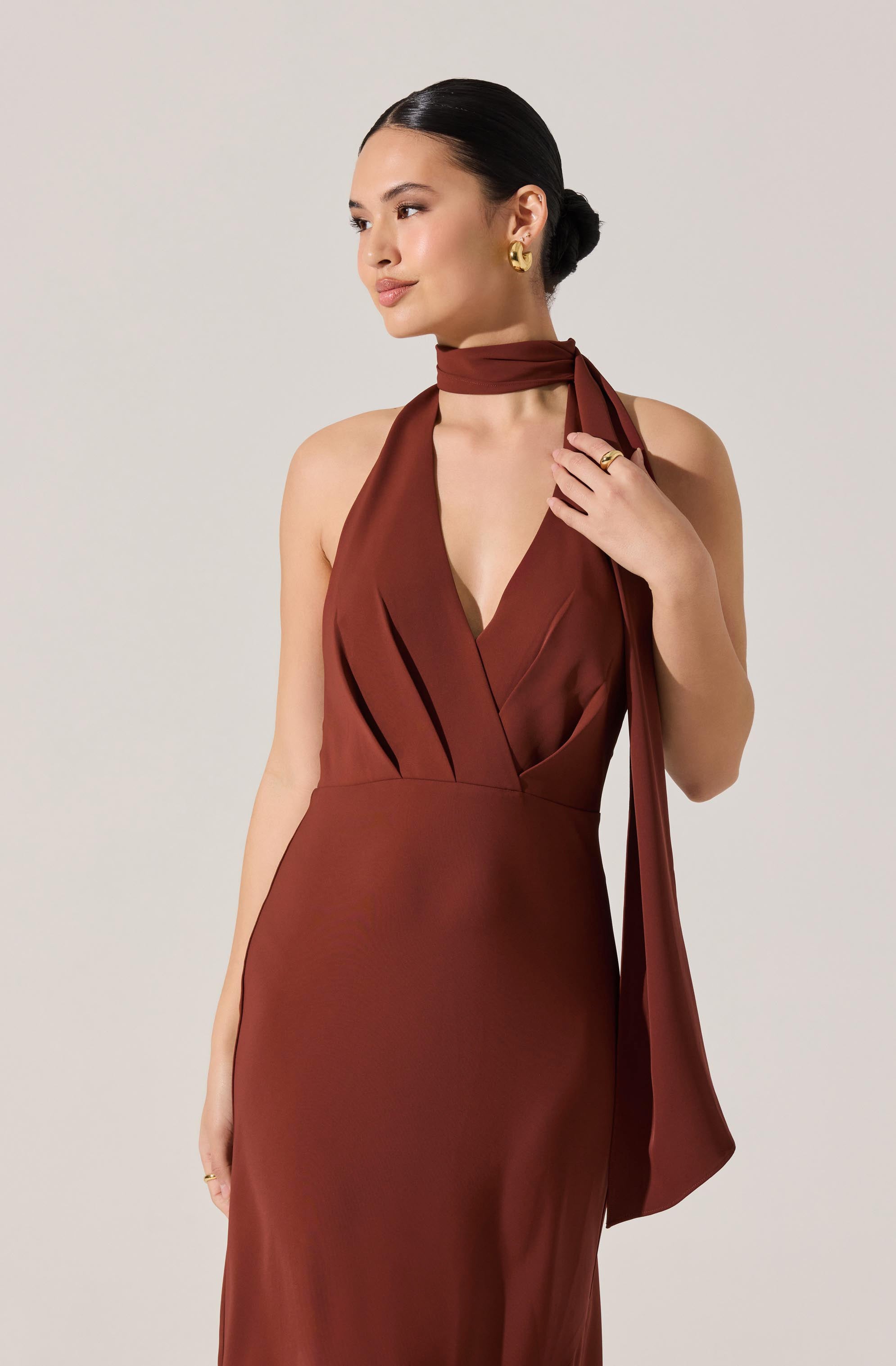 Hilaire Halter Midi Dress