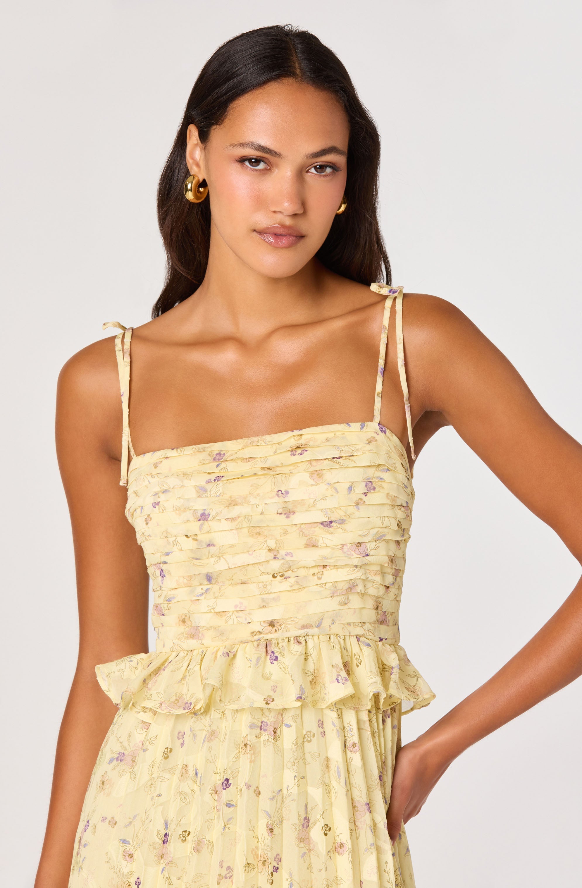 Emerys Pleated Floral Midi Dress
