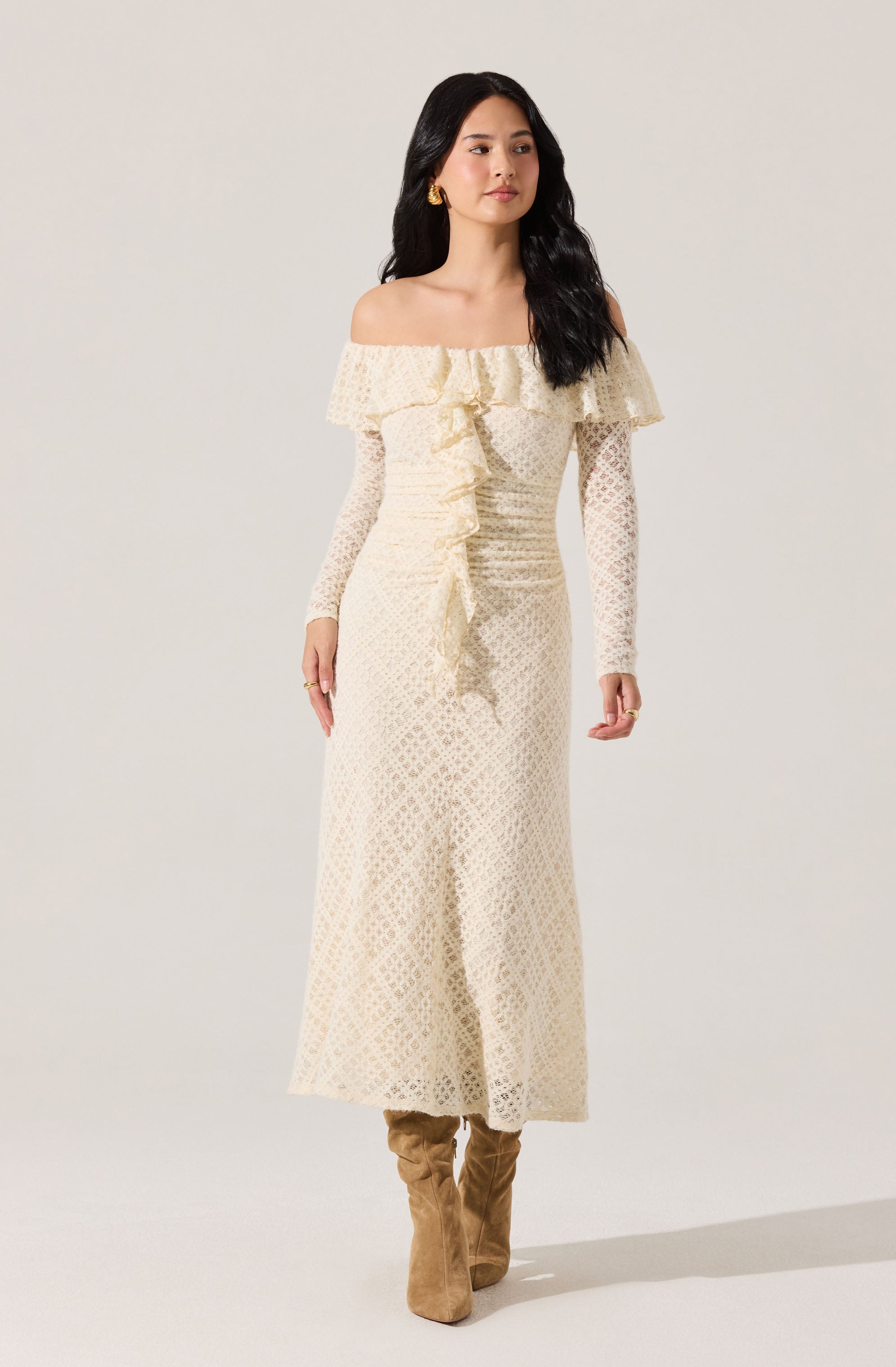 Dorian Ruffle Off Shoulder Dress