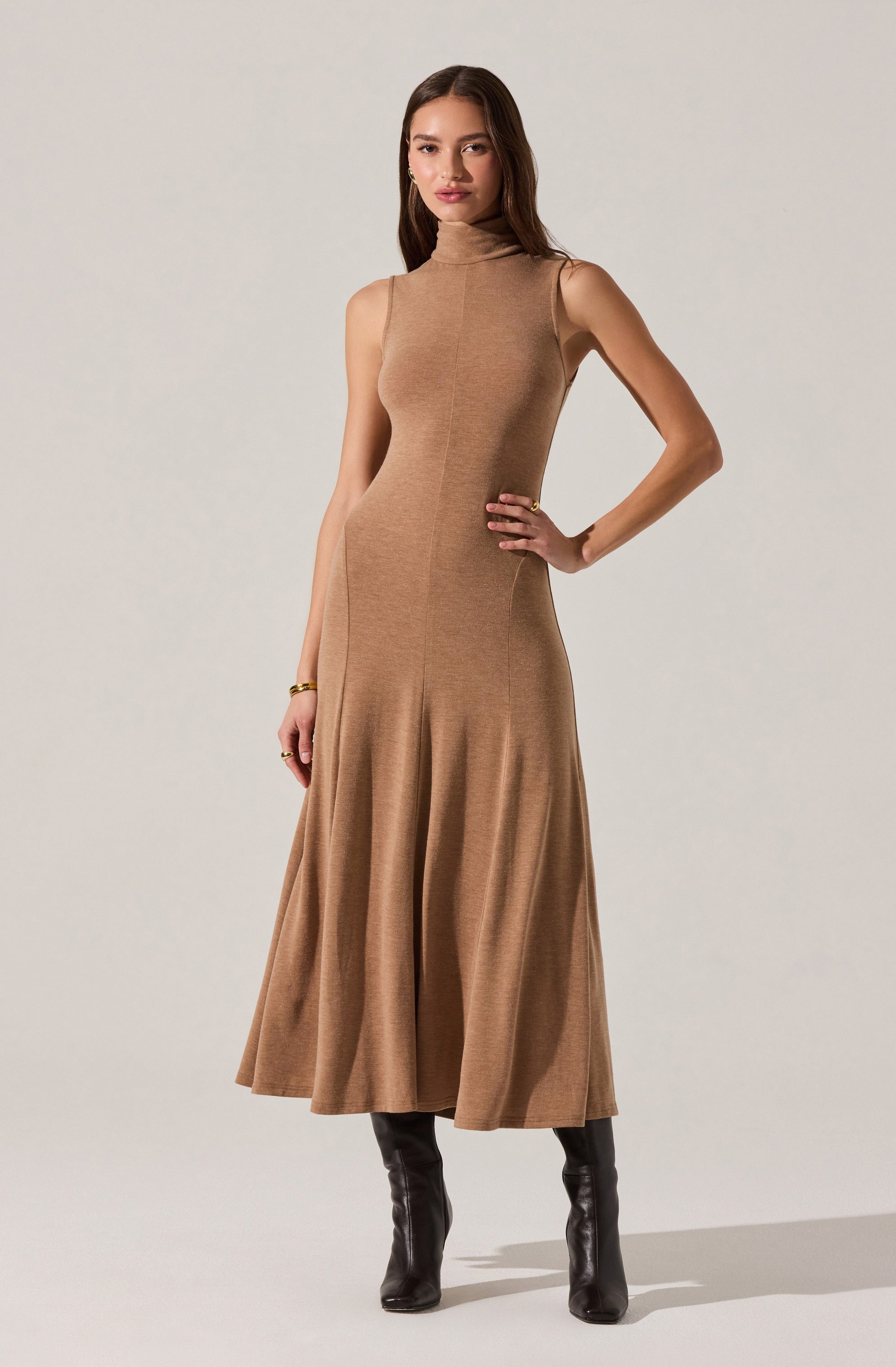 Haylie Sleeveless Turtleneck Sweater Dress