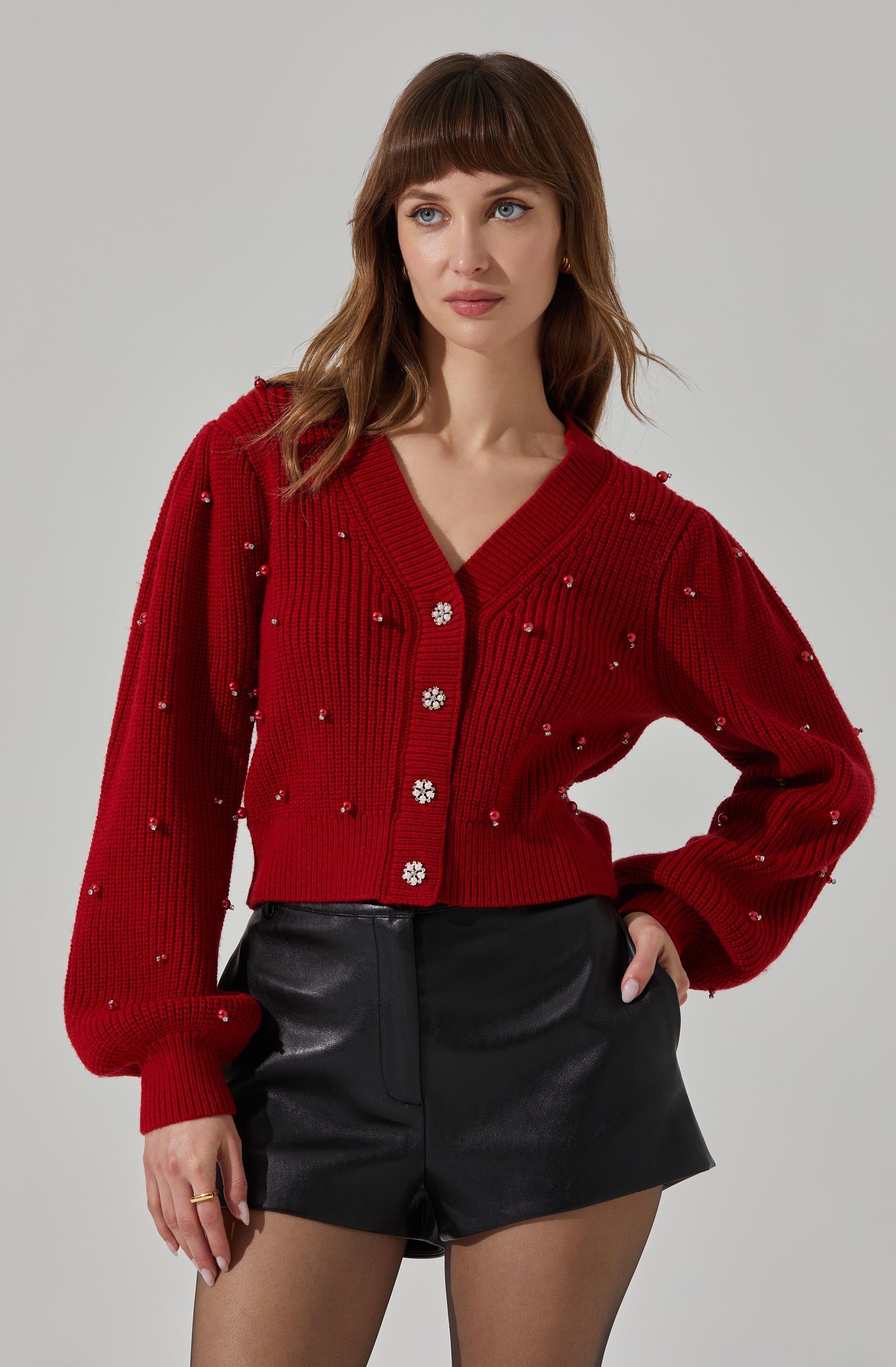 Delsie Pearl Embellished Cardigan