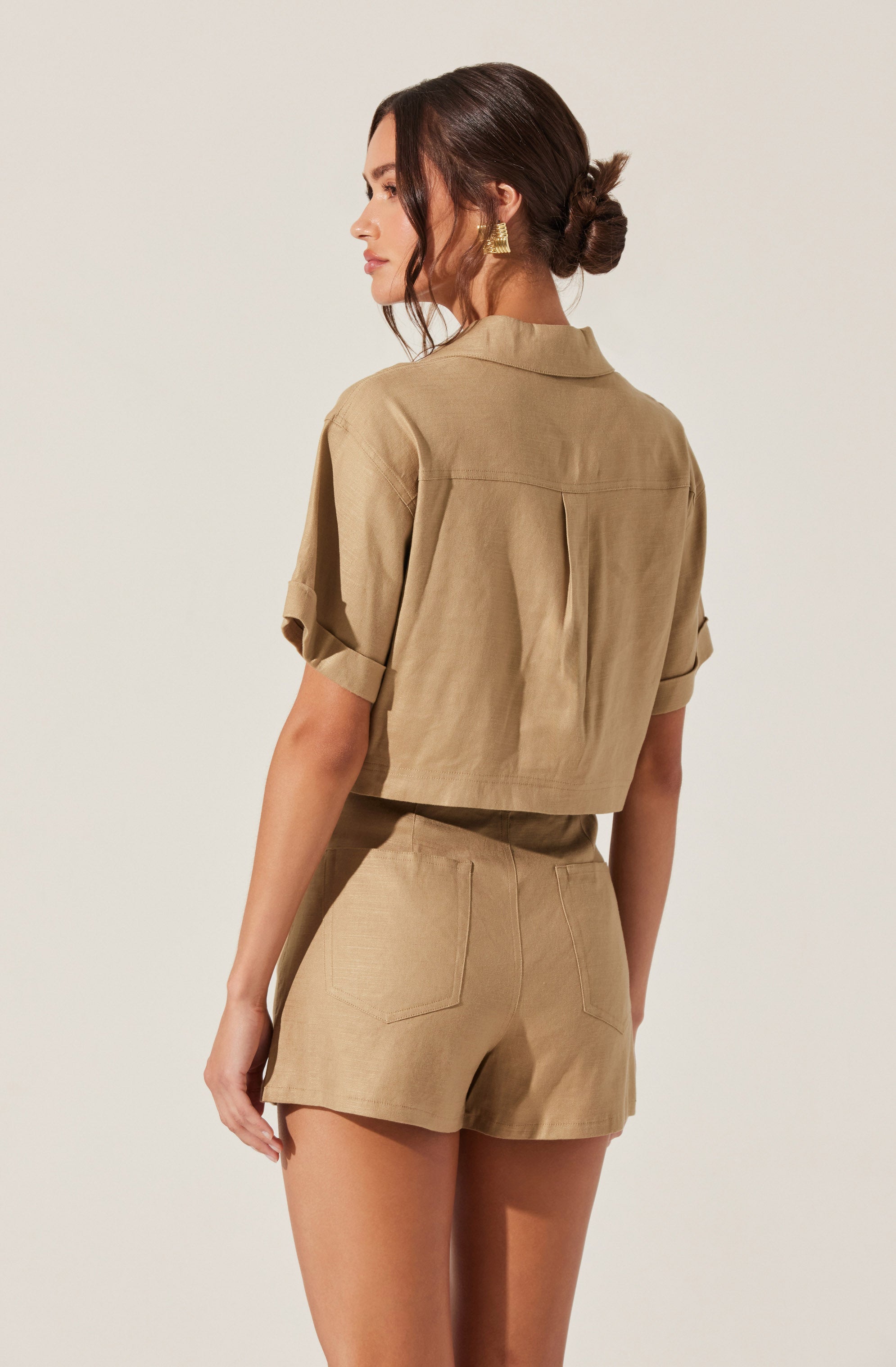 Deborah Linen Blend Safari Top