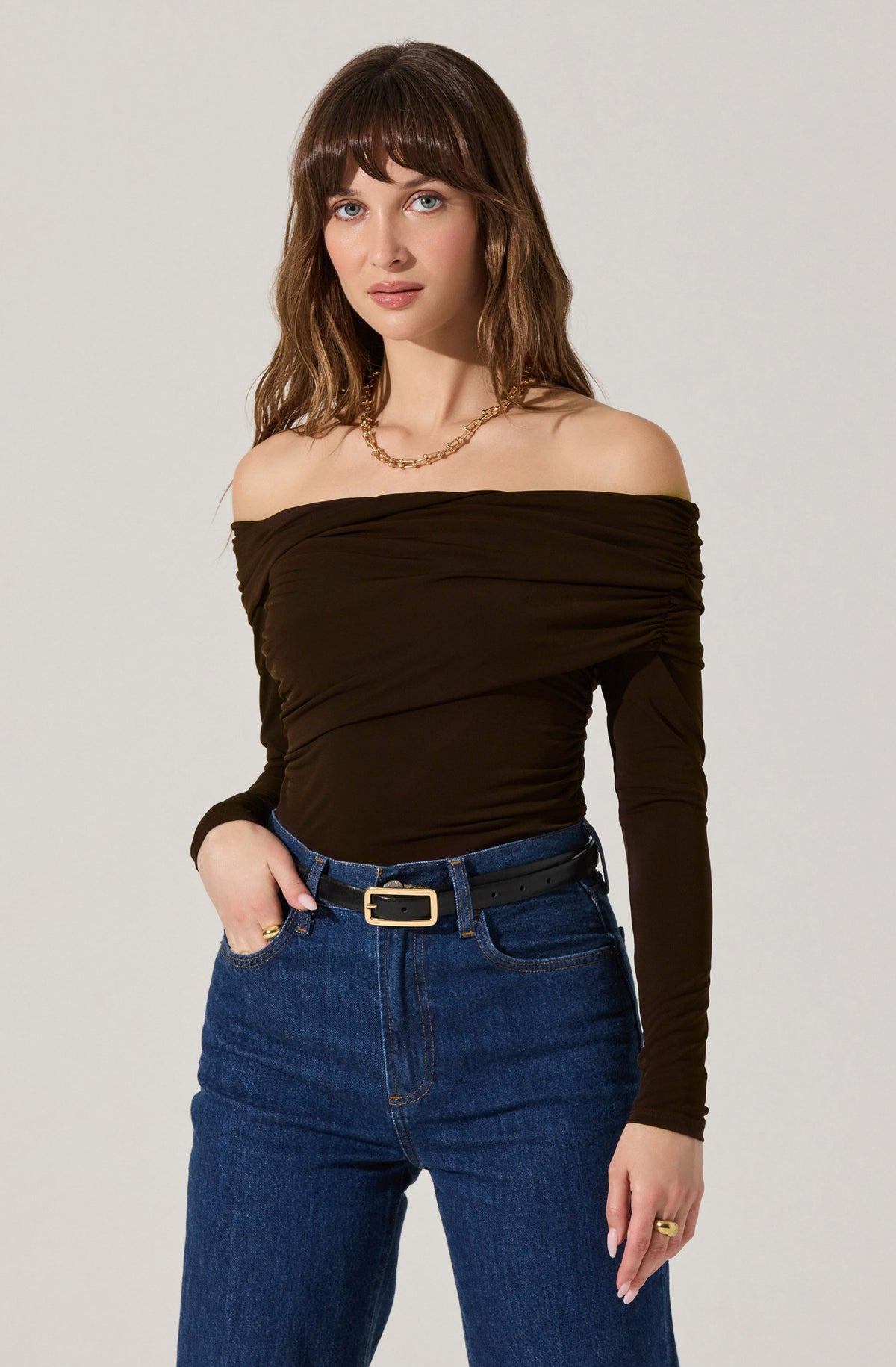 Datia Ruched Off Shoulder Top