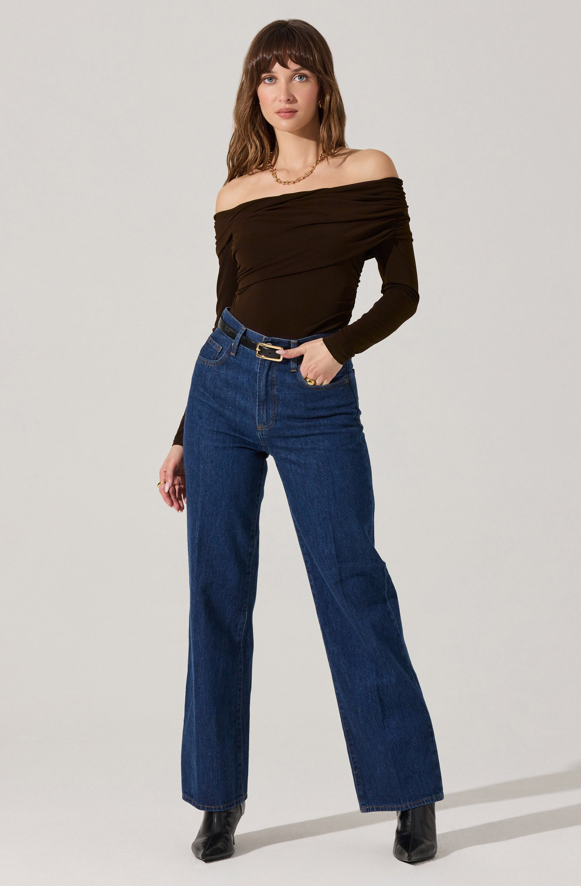 Datia Ruched Off Shoulder Top