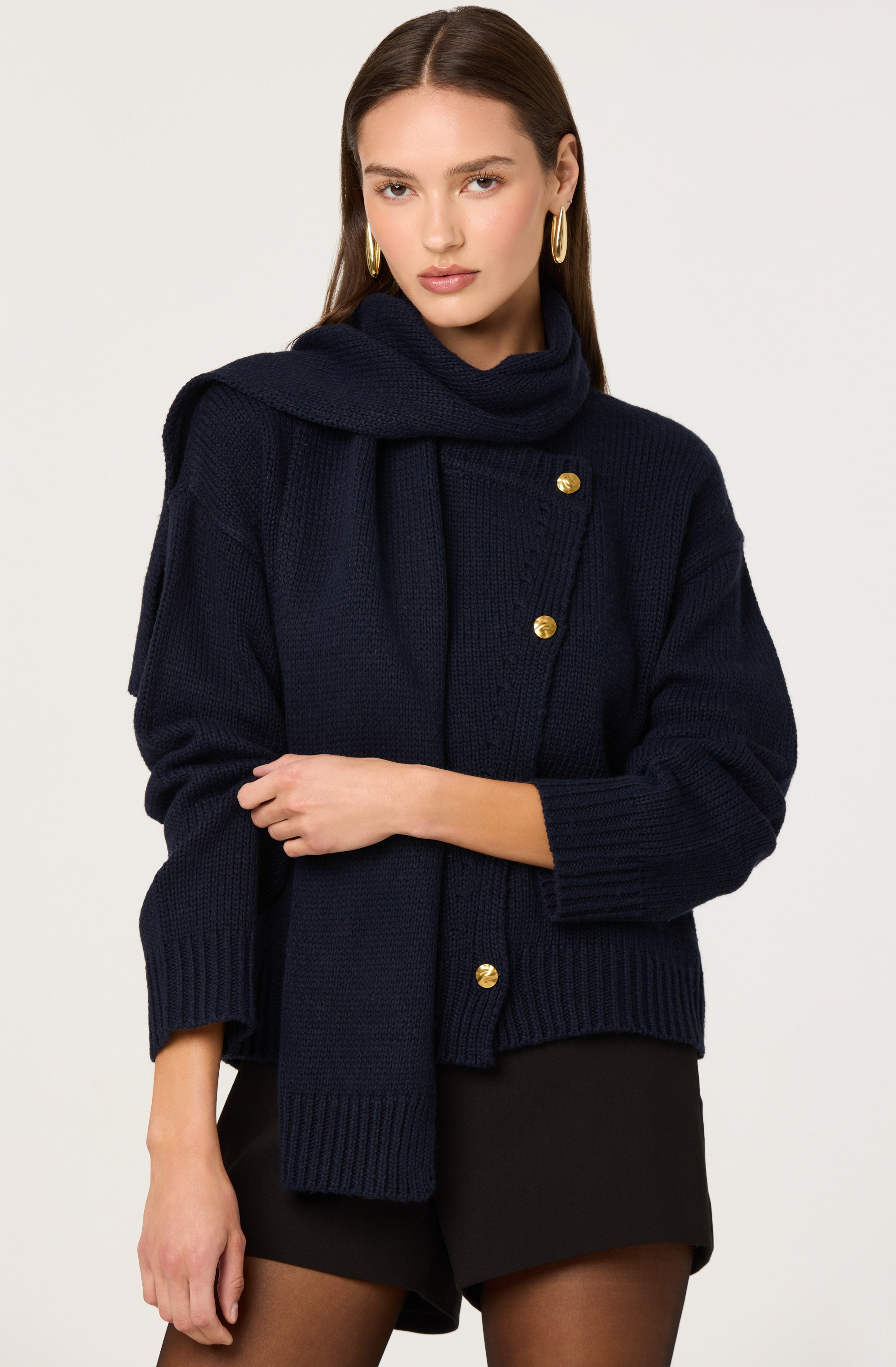 Jackeline Asymmetrical Scarf Cardigan