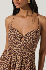 Eleni Leopard Print Midi Dress