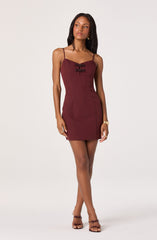 Embellished Bow Detail Mini Dress