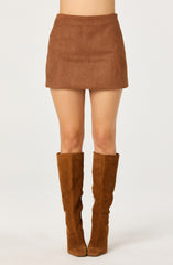 Faux Suede Mini Skort
