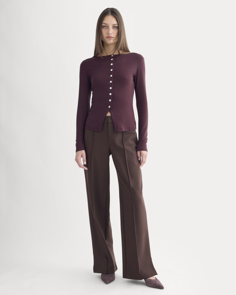 Button-Up Top in Butterluxe | Deep Plum