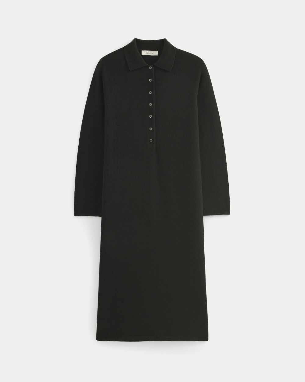 Cashmere Polo Midi Dress | Black
